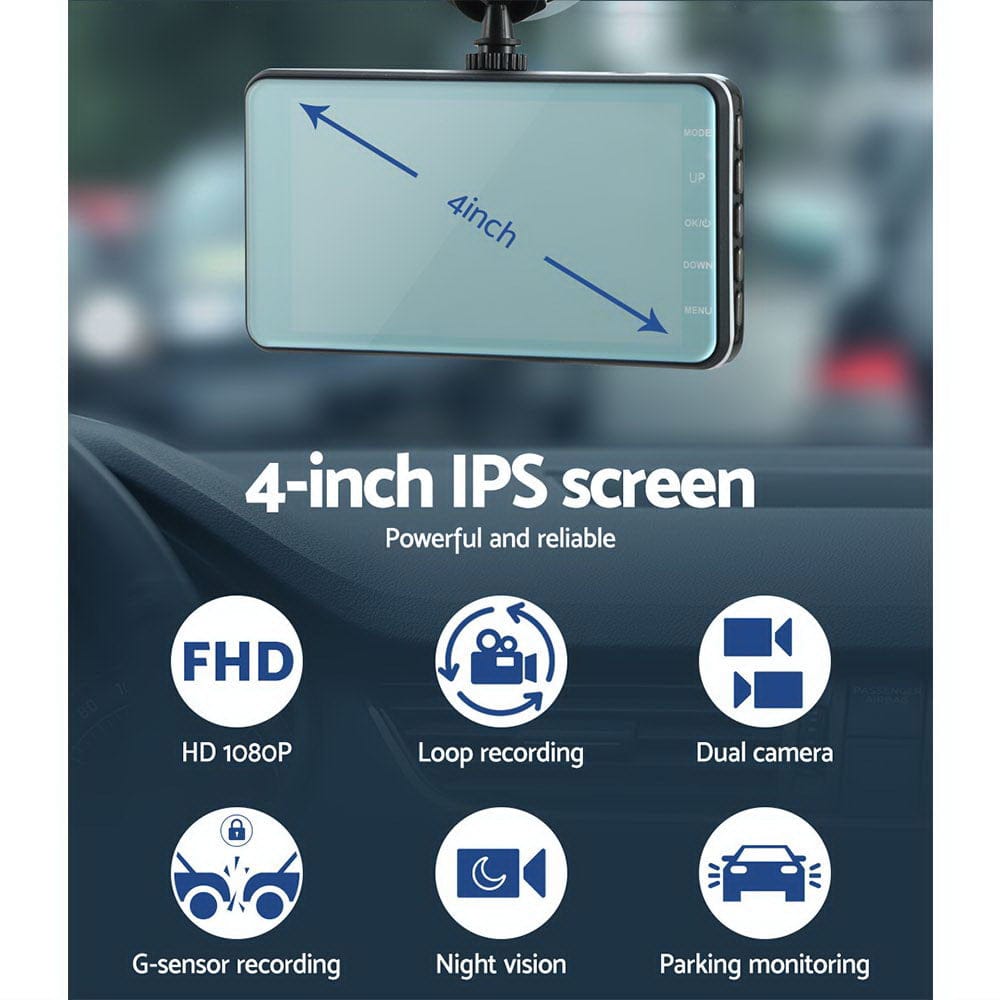 UL-Tech Electronics > Business & Home Security > Security Cameras & Accessories UL-tech Dash Camera 1080P 4" Front Rear Cam,UL-tech Dash Camera 1080P 4" Front Rear View Dual Cam Car DVR Reverse Recorder