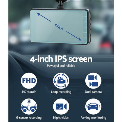 UL-Tech Electronics > Business & Home Security > Security Cameras & Accessories UL-tech Dash Camera 1080P 4" Front Rear Cam,UL-tech Dash Camera 1080P 4" Front Rear View Dual Cam Car DVR Reverse Recorder