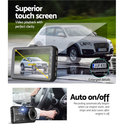 UL-Tech Electronics > Business & Home Security > Security Cameras & Accessories UL-tech Dash Camera 1080P 4" Front Rear View,UL-tech Dash Camera 1080P 4" Front Rear View Cam Car DVR Reverse Recorder 32GB