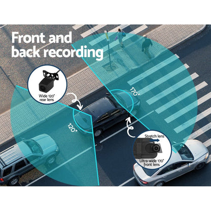 UL-Tech Electronics > Business & Home Security > Security Cameras & Accessories UL-tech Dash Camera 1080P 9.66" Front and Rear View Cam Car DVR Reverse Recorder