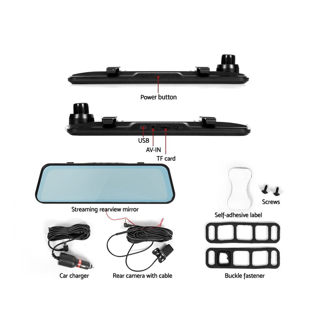 UL-Tech Electronics > Business & Home Security > Security Cameras & Accessories UL-tech Dash Camera 1080P 9.66" Front and Rear View Cam Car DVR Reverse Recorder
