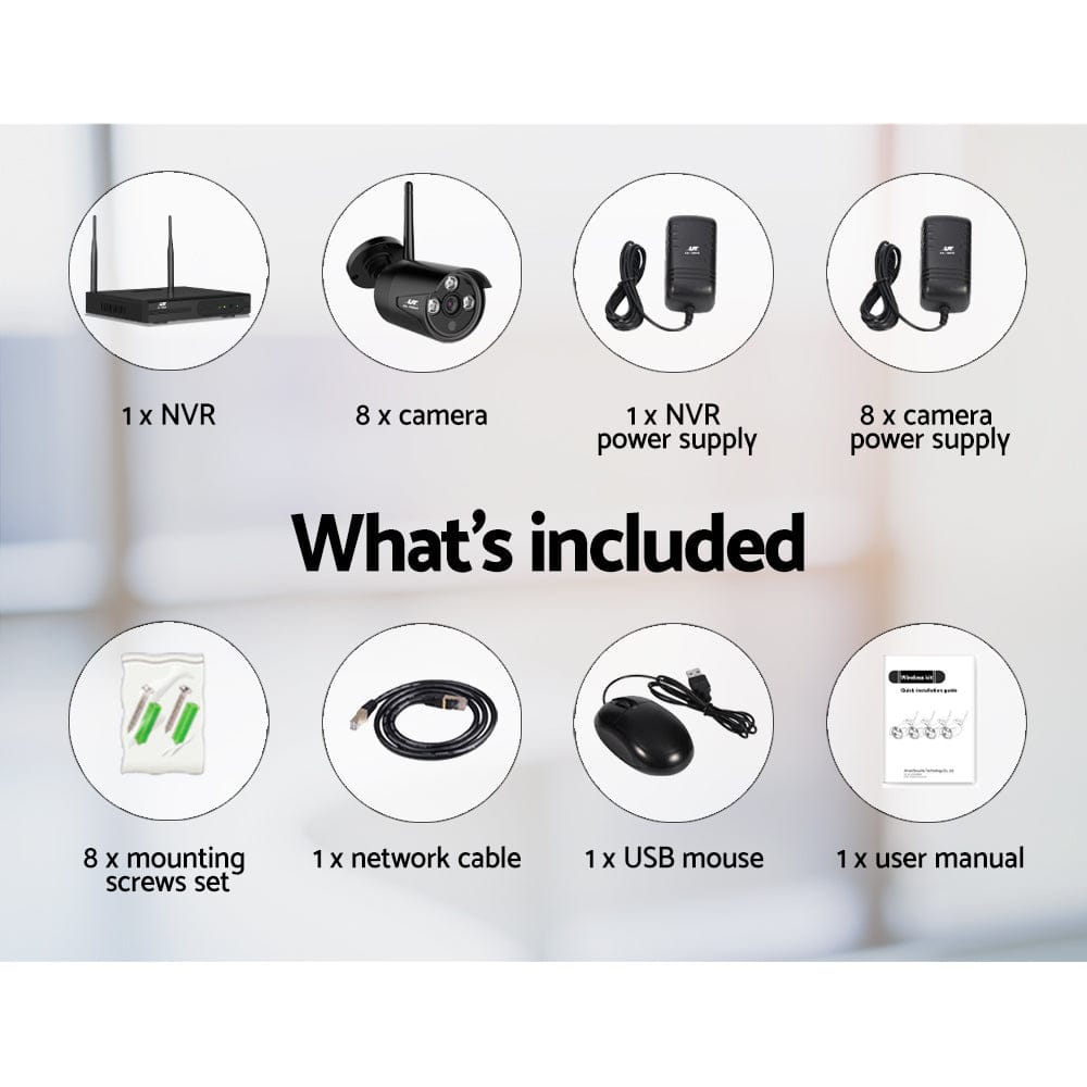 UL-Tech Electronics > Business & Home Security > Security Cameras & Accessories UL-tech Wireless CCTV Security System 8CH NVR 3MP 8 Bullet Cameras