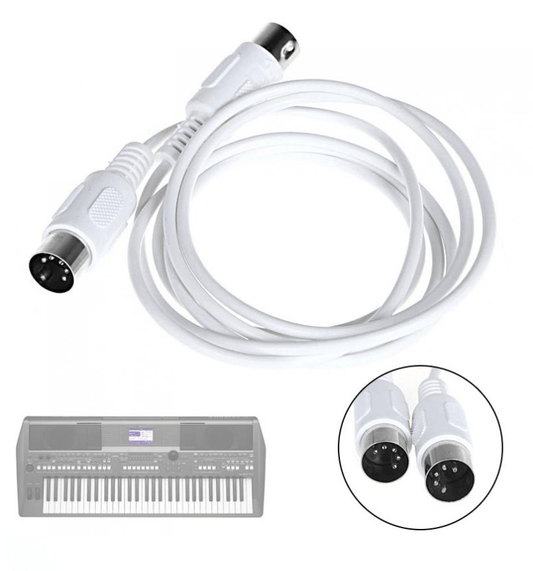 Unbranded 1.5m MIDI Piano Keyboard Cable 5-Pin DIN Standard Jack Plug Male to Male Lead