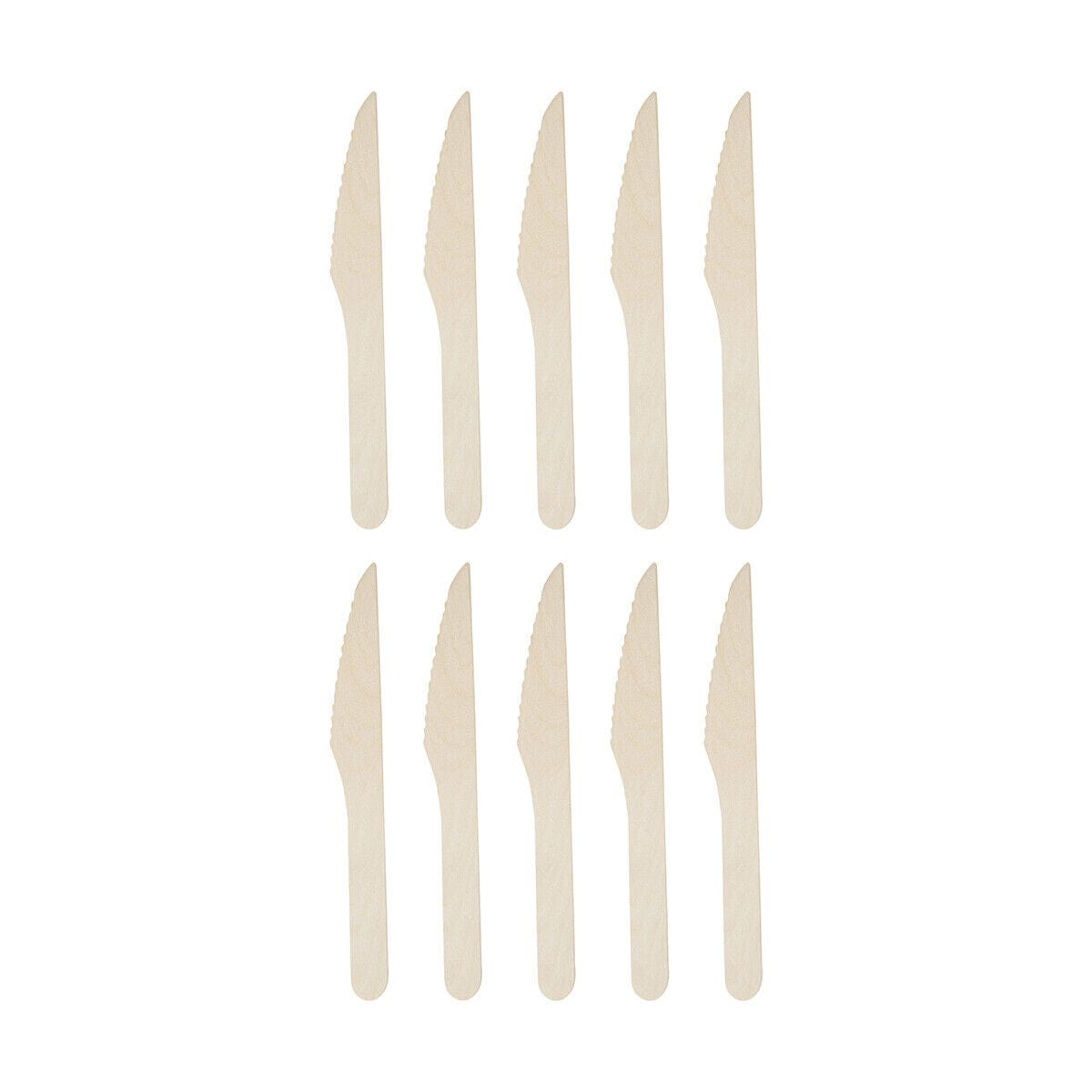 Unbranded 10 Pack Disposable Wooden Knive Eco-friendly Compostable Camping Catering Party