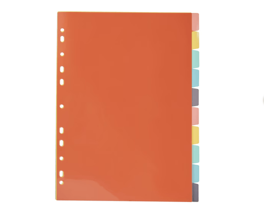 Unbranded 10 Tab Bright Dividers A4 file dividers indices document Organizer Office