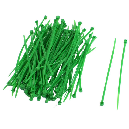 Unbranded 100 Pcs Green Plastic Cable Zip Tie Fasten Wrap 3x100mm Garden Tree