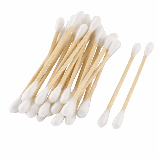 Unbranded 100 Pieces Disposable Double Tip Swab Cotton Buds Makeup Applicator Wooden Swabs