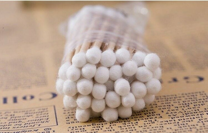 Unbranded 100 Pieces Disposable Double Tip Swab Cotton Buds Makeup Applicator Wooden Swabs