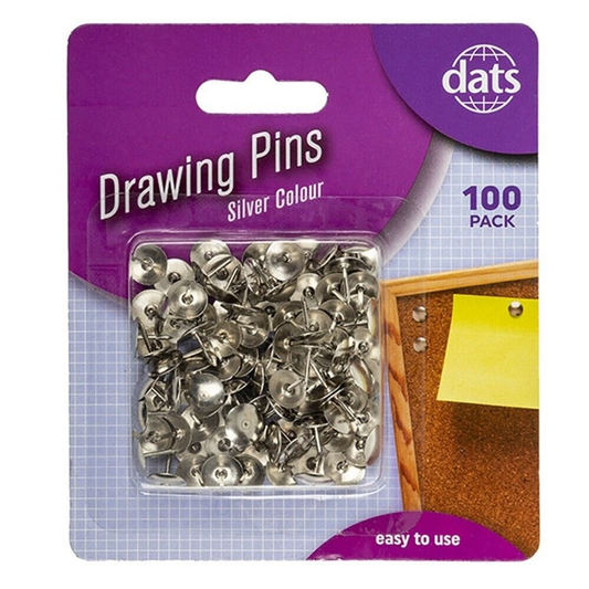 Unbranded 100 Push Pins Drawing Thumb Tacks Silver Map Office School Stationery Note