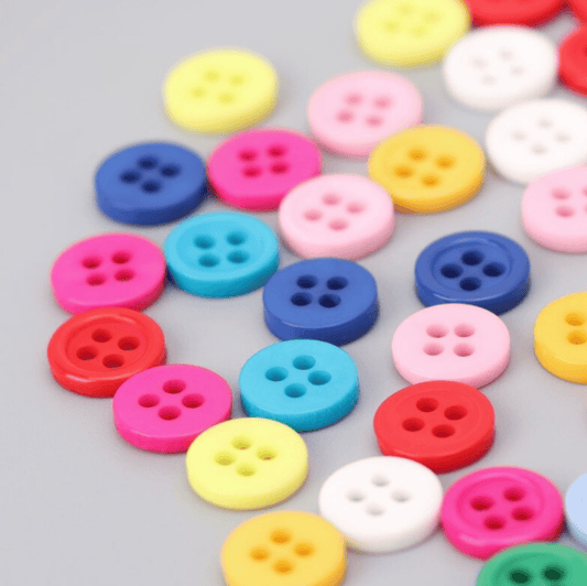 Unbranded 100Pcs 4 Holes Mixed Color Round Resin Buttons Fit For Sewing And Scrapbook 9mm
