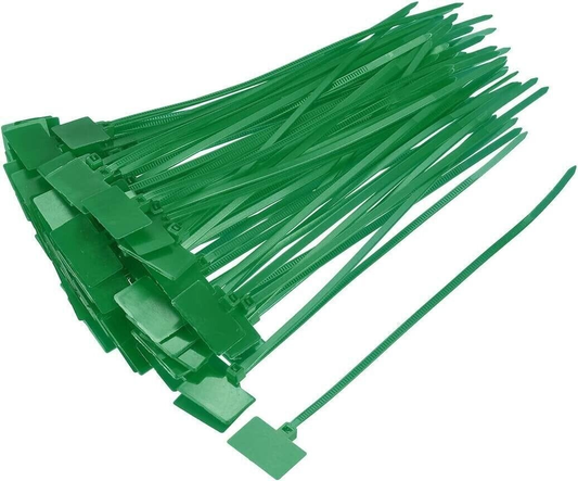Unbranded 100Pcs Zip Green Ties Write On Ethernet RJ45 Wire Power Cable Label Mark Tag