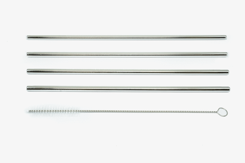 Unbranded 10pc Stainless Steel Metal Drinking Straw Straight Bend Reusable Washable Brush