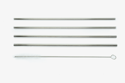 Unbranded 10pc Stainless Steel Metal Drinking Straw Straight Bend Reusable Washable Brush
