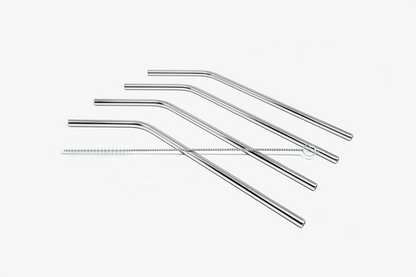Unbranded 10pc Stainless Steel Metal Drinking Straw Straight Bend Reusable Washable Brush