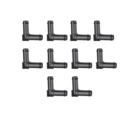 Unbranded 10x 13mm Barbed Elbow Pipe Hose Corner Joiner Water Right Angle w Locking Clamps