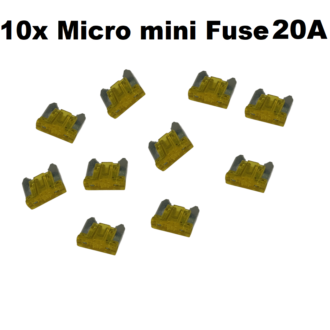 Unbranded 10x 20 AMP Micro Mini Car Fuse Blade Truck Auto 20A Automotive Low Profile Fuses