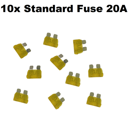 Unbranded 10x 20 AMP Standard Car Fuse Blade Truck Auto 20A Automotive Fuses