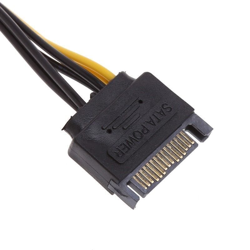 Unbranded 15-Pin SATA Power To 6-Pin PCI-E PCI Express Adapter Wire Cable For Video Card