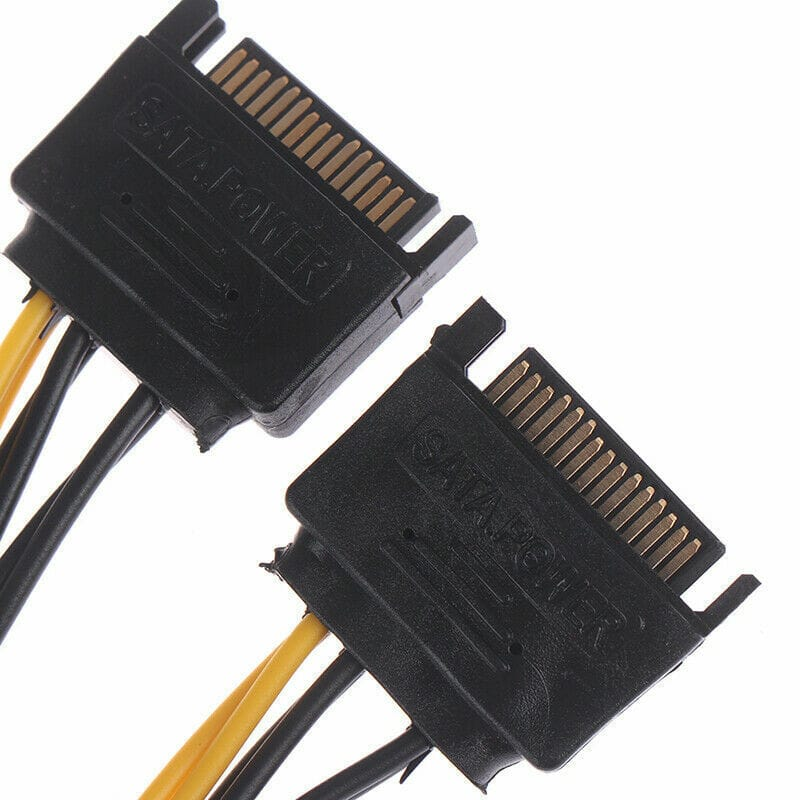 Unbranded 15pin SATA Male to 8pin 6+2 PCI-E Power Cable Gaming Graphic Video Card Bitcoin