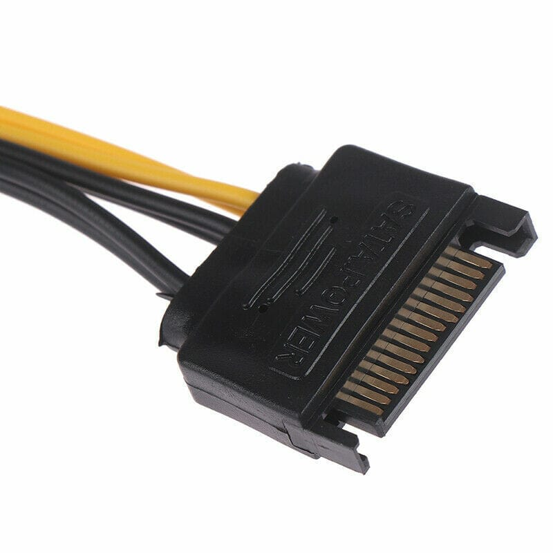 Unbranded 15pin SATA Male to 8pin 6+2 PCI-E Power Cable Gaming Graphic Video Card Bitcoin