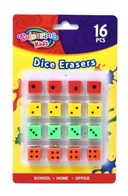 Unbranded 16x Dice Erasers Toys For Craft School Home Office Party Dice Rubber Dice