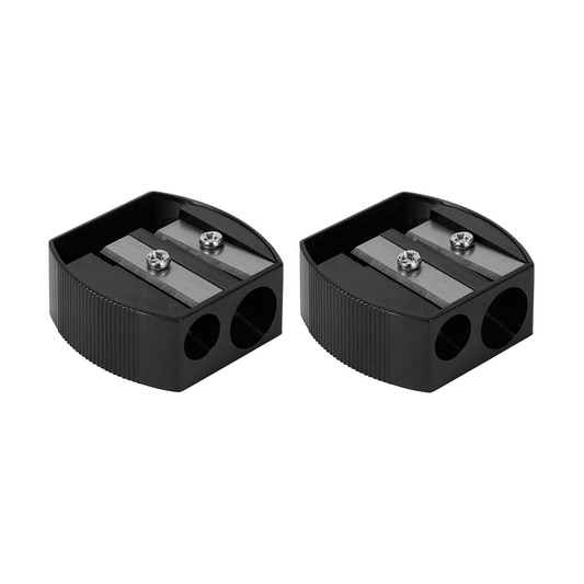 Unbranded 2 Pack Plastic Double Hole Pencil Sharpener School Stationery Office