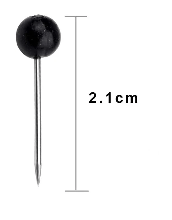Unbranded 200PCS Push Pins Black Drawing Pins Notice Board Cork Board Office School Map