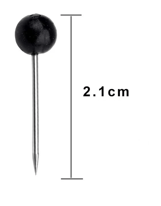 Unbranded 200PCS Push Pins Black Drawing Pins Notice Board Cork Board Office School Map
