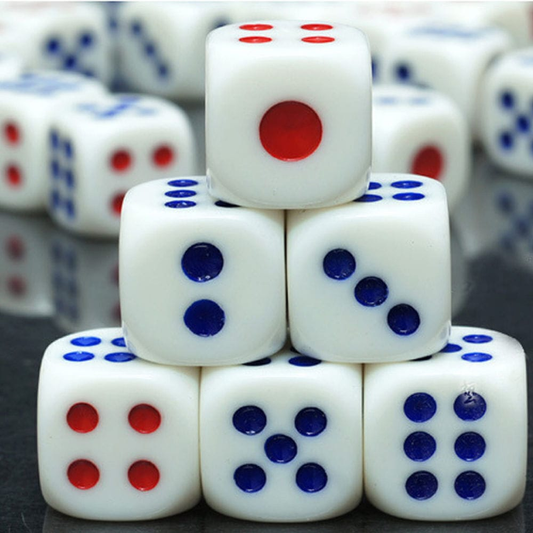 Unbranded 20Pcs Portable Plastic Opaque Six Sided Spot Dice Game Table Dice Bar Tool 10mm