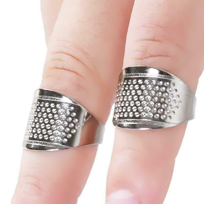 Unbranded 2pcs Thimble Ring Silver Thimble Steel Sewing Household quilting Sewing Tools