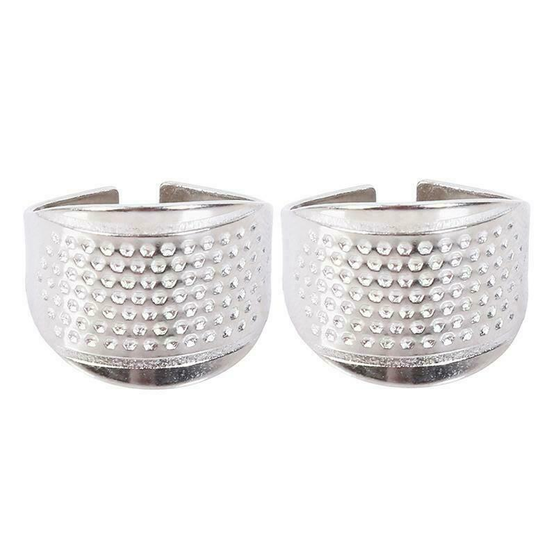 Unbranded 2pcs Thimble Ring Silver Thimble Steel Sewing Household quilting Sewing Tools