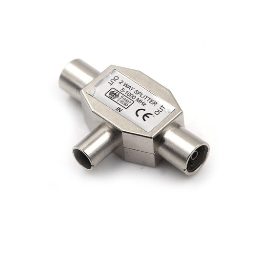Unbranded 2Way PAL TV Aerial Coaxial Antenna Signal Splitter Indoor Passive Metal Casing3C