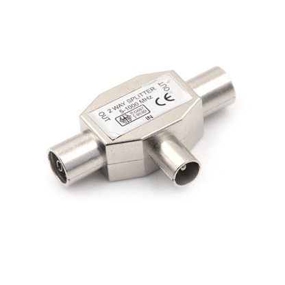 Unbranded 2Way PAL TV Aerial Coaxial Antenna Signal Splitter Indoor Passive Metal Casing3C