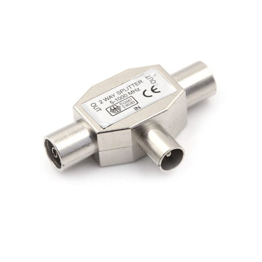Unbranded 2Way PAL TV Aerial Coaxial Antenna Signal Splitter Indoor Passive Metal Casing3C