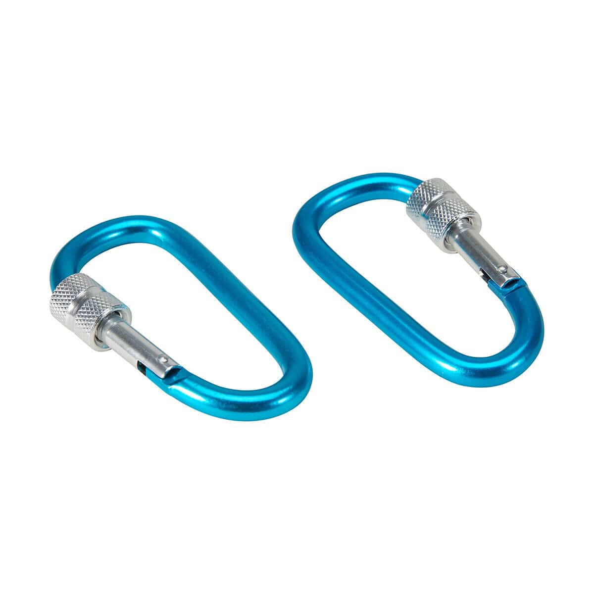 Unbranded 2X Carabiner Clip Snap Spring With Lock Aluminium Hooks Key Ring Hiking Camping