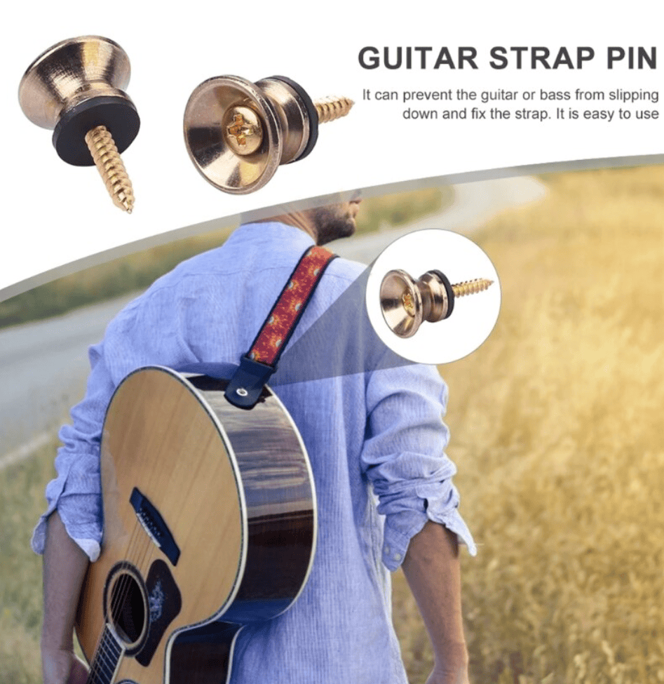 Unbranded 2X Electric Guitar Strap Button Pins Pegs For Acoustic Bass Ukulele Lock Pins