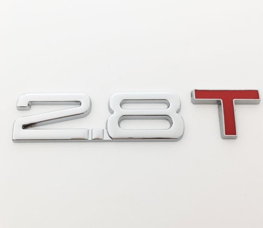 Unbranded 2x Red Silver Tone Metal 2.8 T Design Car Ute Auto Grille Emblem Badge Ornament