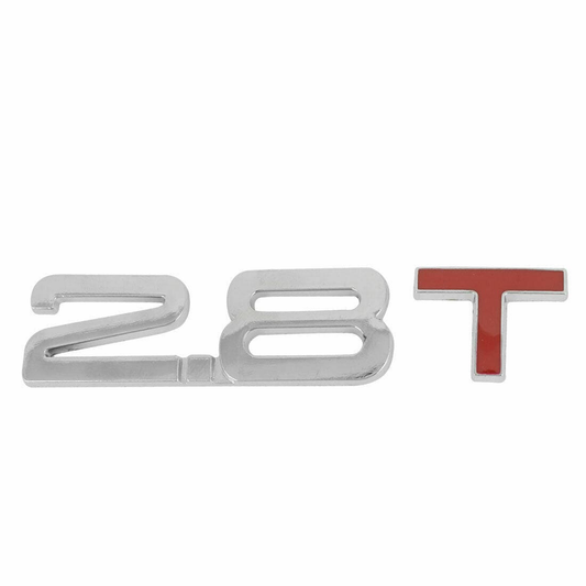 Unbranded 2x Red Silver Tone Metal 2.8 T Design Car Ute Auto Grille Emblem Badge Ornament