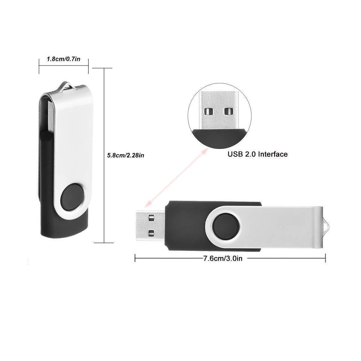 Unbranded 32GB USB Flash Drive Memory Stick Thumb Swivel 2.0 Data Storage