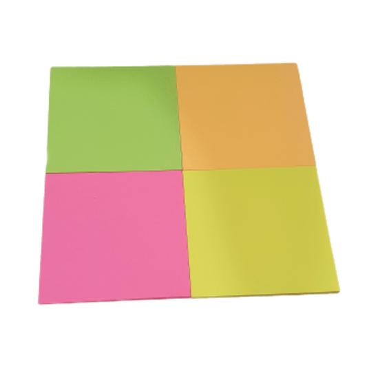 Unbranded 4 Pack 200 Sticky Notes Sheet 75mm X 75mm Memo Stationery Office Cafe Work Home