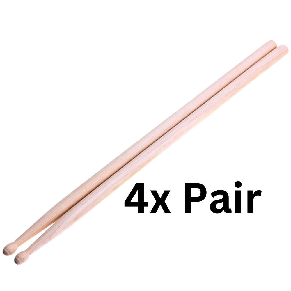 Unbranded 4 Pair 7A Maple Wood Lightweight Endearing Music Oval Tip Drumsticks Drum Sticks
