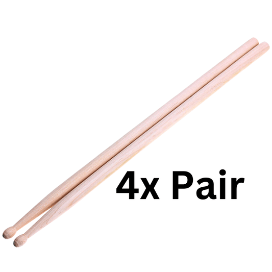 Unbranded 4 Pair 7A Maple Wood Lightweight Endearing Music Oval Tip Drumsticks Drum Sticks