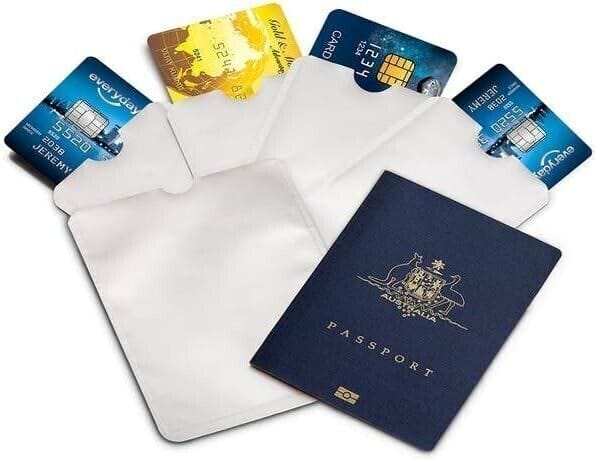 Unbranded 4 Pcs Anti-RFID Credit Card Protector Sleeve and 2 Pcs Passport Sleeve AU