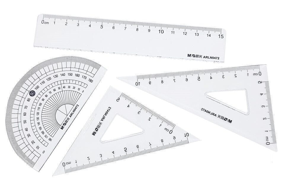 Unbranded 4 Pcs Stationery Drawing Supplies Set Square Triangle Ruler Protractor Students