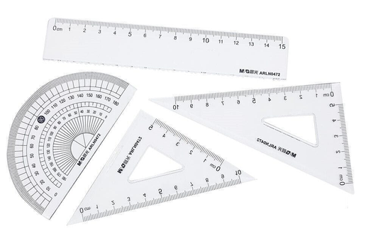 Unbranded 4 Pcs Stationery Drawing Supplies Set Square Triangle Ruler Protractor Students