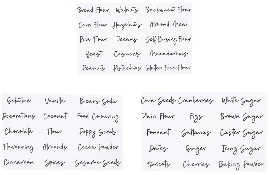 Unbranded 45 Stickers Baking Storage Jar Labels Decals Pantry Kitchen Organize Food
