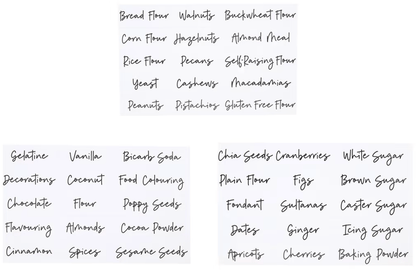 Unbranded 45 Stickers Baking Storage Jar Labels Decals Pantry Kitchen Organize Food