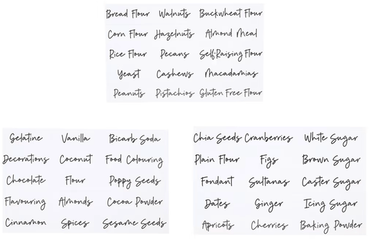 Unbranded 45 Stickers Baking Storage Jar Labels Decals Pantry Kitchen Organize Food