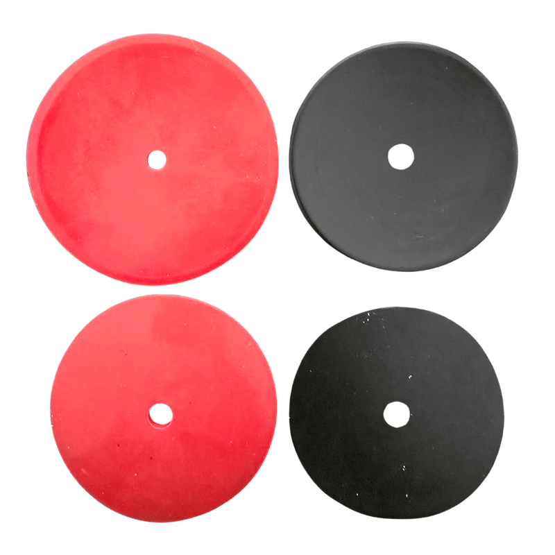 Unbranded 4x Black and Red Suction Washer Rubber Water Outlet Valves Leaks 77x22x121 mm