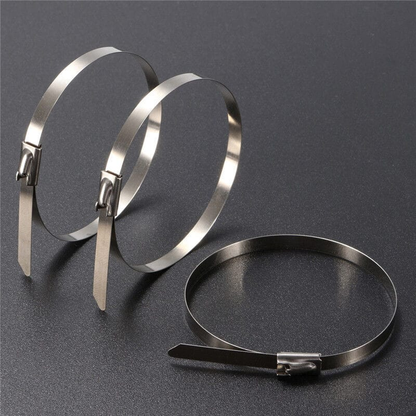 Unbranded 5 PCS Stainless Steel Metal Cable Zip Ties Strap Locking Exhaust Pipe Header